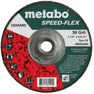 Metabo Speed-Flex 36 Grinding Wheels, 5/8″-11 Arbor, 10/pk