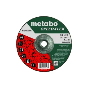 Metabo Speed-Flex 36 Grinding Wheels, 5/8″-11 Arbor, 10/pk