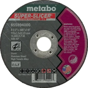 Metabo Type 1 SUPER-SLICER Cut. Wheels 4.5x.045×7/8 50/bx – 655994000