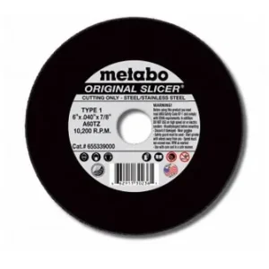 Metabo 6″ x .040″ x 7/8″, Type 1, A60TZ #655339000