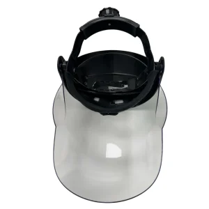 Nasco XO Skeleton Headgear with Molded Faceshield, Hardcoat, Clear, Polycarb, 12-1/2 in L x 9 in H