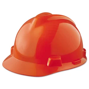 MSA V-Gard Orange Hard Hat w/ Fas-Trac III Suspension, Slotted – 475361