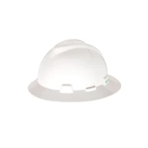 MSA V-Gard Full Brim Hard Hat w/ Fas-Trac Suspension, Non-Slotted – 475369