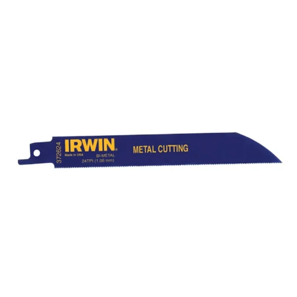 Irwin Reciprocating Saw Blade 6″ x 3/4″, 24 TPI, 5/pk – 372624P5