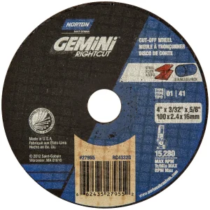 Norton 7″ x 1/16″ Flat Aluminum Cut-Off Wheel, Type 1, 25/pk – 66252832323