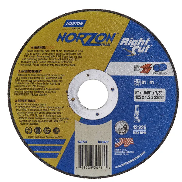 Norton NorZon Plus Rightcut Cut-Off Wheel Pkg 25 #66252838454