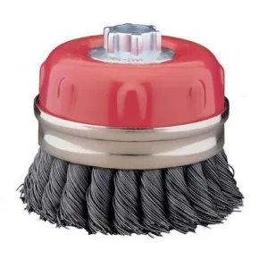 Norton Twist Knot Wire Cup Brushes Knotted Cup Single Row 4 x .020 x 5/8-11 Pkg 5
