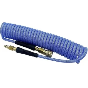 PREECE PRECISION OA-COIL20 20FT POLY BRAIDED COIL HOSE 300PSI W/QUICK CONNECT