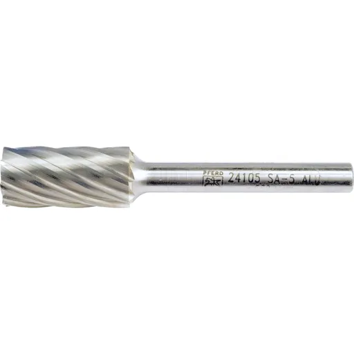 Pferd Carbide Bur – Cylind. Plain End, ALU Cut 1/2″ x 1″ x 1/4″ Shank – SA-5 (EDP 24105)