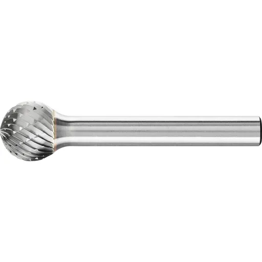 Pferd Carbide Bur – Ball Shape, DBL Cut 1/2” x 7/16” x 1/4” Shank – SD-5 ( EDP 24582)