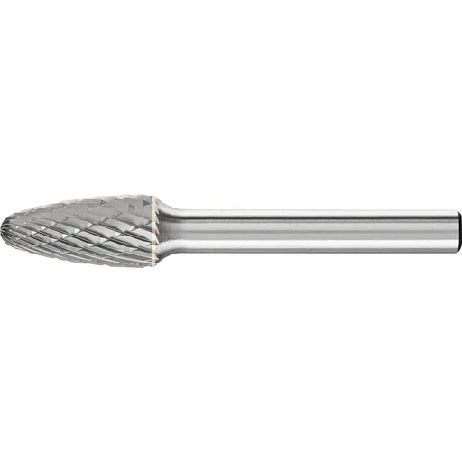 Pferd Carbide Bur – Tree Shape, DBL Cut 3/8” x 3/4” x 1/4” Shank – SF-3 ( EDP 24702)
