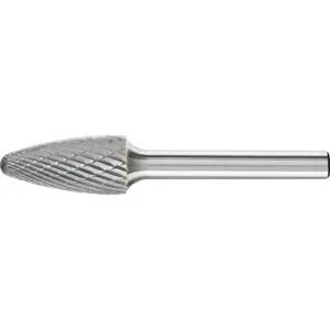 Pferd Carbide Bur – Tree Shape, DBL Cut 1/2” x 1” x 1/4” Shank – SF-5 ( EDP 24722)