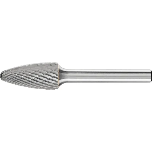 Pferd Carbide Bur – Tree Shape, DBL Cut 1/2” x 1” x 1/4” Shank – SF-5 ( EDP 24722)