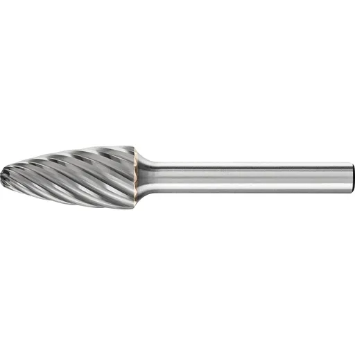 Pferd Carbide Bur – Tree Shape, INOX Cut 1/2” x 1” x 1/4” Shank – SF-5 ( EDP 24727)