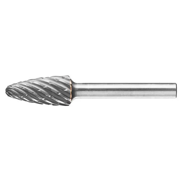Pferd Carbide Bur – Tree Shape, STEEL Cut 1/2” x 1” x 1/4” Shank – SF-5 ( EDP 24728)