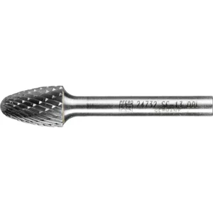 Pferd Carbide Bur – Tree Shape, DBL Cut 1/2” x 3/4” x 1/4” Shank – SF-13 ( EDP 24732)