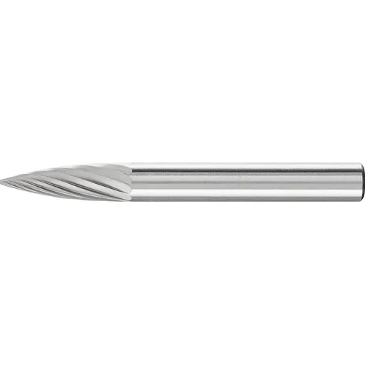 Pferd Carbide Bur – Tree Shape (Pointed), SGL Cut 1/4” x 5/8” x 1/4” Shank – SG-1 ( EDP 24781)