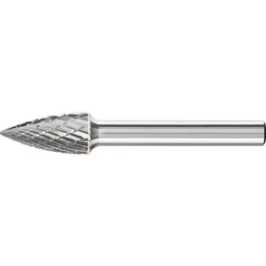 Pferd Carbide Bur – Tree Shape (Pointed), DBL Cut 3/8” x 3/4” x 1/4” Shank – SG-3 ( EDP 24802)