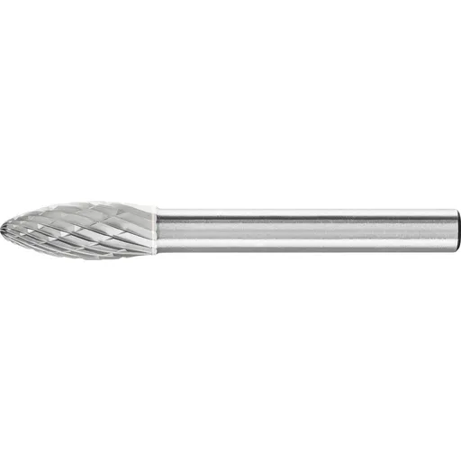 Pferd Carbide Bur – Flame Shape, DBL Cut 5/16” x 3/4” x 1/4” Shank – SH-2 ( EDP 24872)