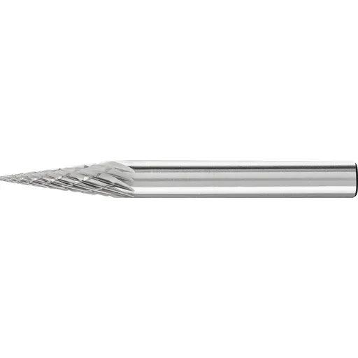 Pferd Carbide Bur – Cone (Pointed), DBL Cut 1/4” x 3/4” x 1/4” Shank – SM-2 ( EDP 25212)