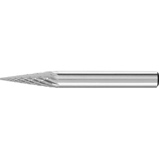 Pferd Carbide Bur – Cone (Pointed), DIA Cut 1/4” x 3/4” x 1/4” Shank – SM-2 ( EDP 25213)