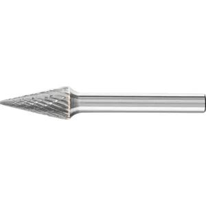 Pferd Carbide Bur – Cone (Pointed), DBL Cut 3/8” x 3/4” x 1/4” Shank – SM-4 ( EDP 25232)
