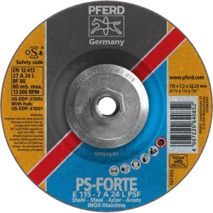 Pferd 61001 PS Forte 4-1/2″x1/4″x5/8″ 11 Thread Grinding Wheel (Package of 10)