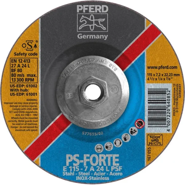 Pferd 61001 PS Forte 4-1/2″x1/4″x5/8″ 11 Thread Grinding Wheel (Package of 10)