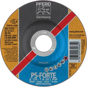 Pferd 61002 PS Forte 4-1/2″x1/4″x7/8″ Grinding Wheel (Package of 10)