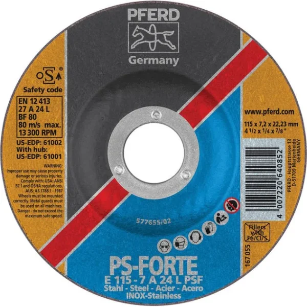 Pferd 61002 PS Forte 4-1/2″x1/4″x7/8″ Grinding Wheel (Package of 10)