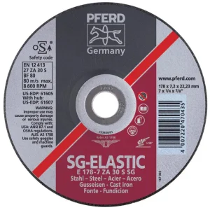 Pferd 61607 SG Elastic 7″x1/4″x5/8″ 11 Thread Grinding Wheel (Package of 10)