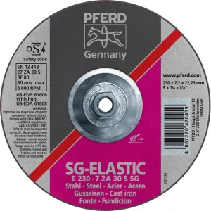 Pferd 61608 SG Elastic 9″x1/4″x5/8″ 11 Thread Grinding Wheel (Package of 10)