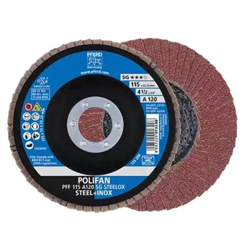 Pferd 62156 Flap Disc 4-1/2 x 7/8 120 Grit (Package of 10)