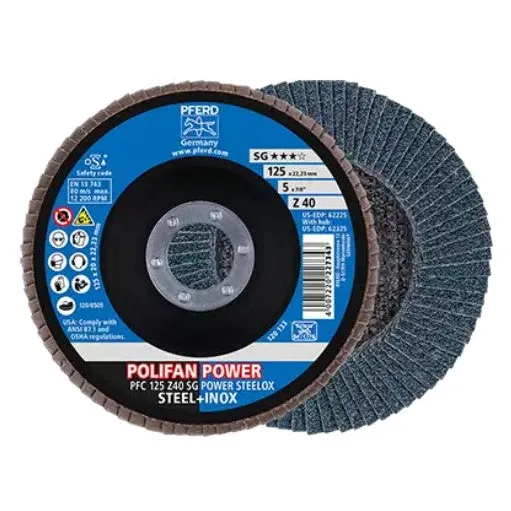 Pferd 62225 Flap Disc 5 x 7/8 40 Grit (Package of 10)