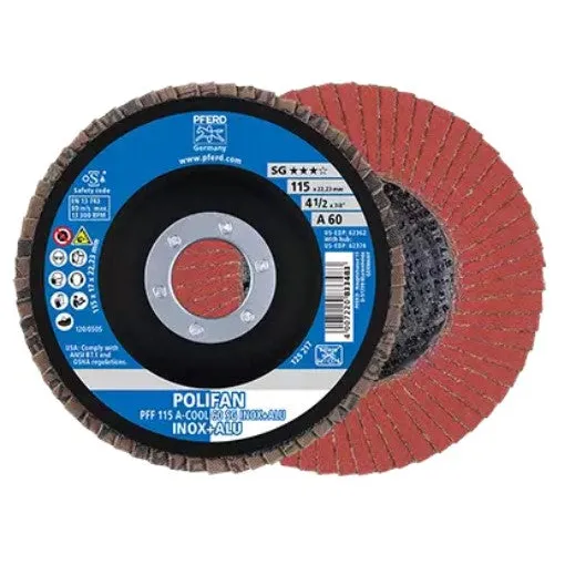 Pferd 62362 Flap Disc 4-1/2 x 7/8 60 Grit (Package of 10)