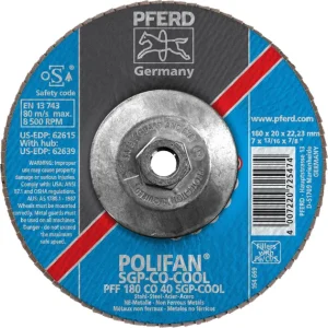 Pferd 62639 Polifan SG CO-COOL 7″x5/8″ 11 Thread Flap Disc 40GR (Package of 10)