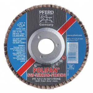 PFERD 62955 Flap Disc, Strong, 36 Grit, T29, 5″x7/8″ (Package of 10)