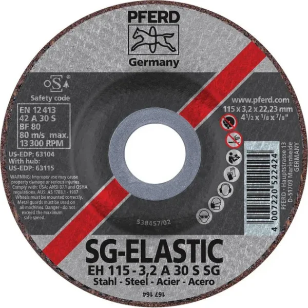 Pferd 63104 SG Elastic 4-1/2″x1/8″x7/8″ Cut-Off Wheel (Package of 25)