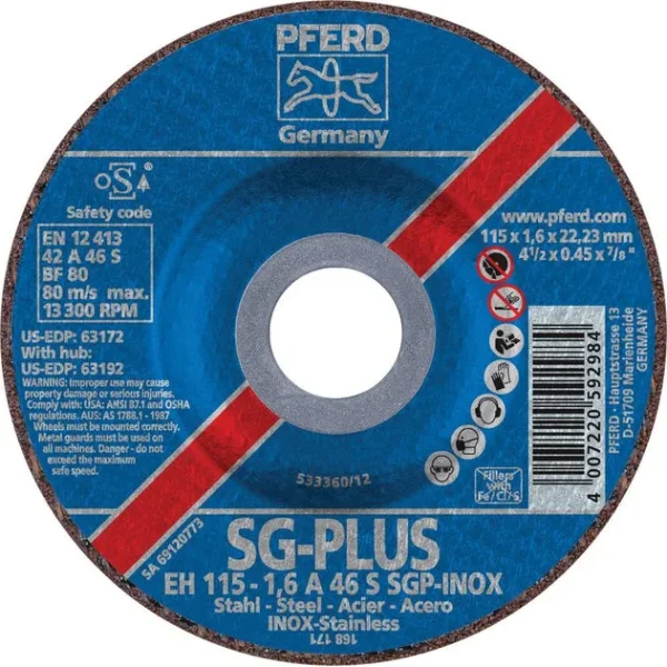 Pferd 63172 SG Plus 4-1/2″x.045″x7/8″ Cut-Off Wheel (Package of 25)