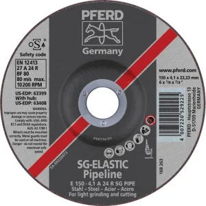 Pferd 63399 SG Elastic Pipeline 6″x1/8″x7/8″ Cut-Off Wheel (Package of 10)