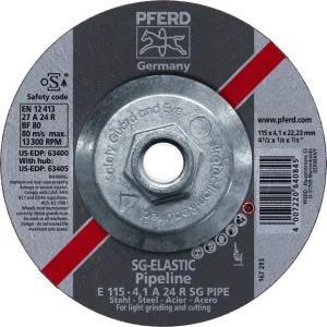 Pferd 63405 SG Elastic Pipeline 4-1/2″x1/8″x5/8-11″ Thread Cut-Off Wheel (Package of 10)