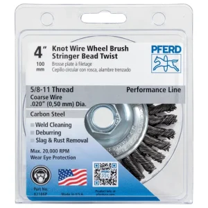 Pferd 4” Stringer Bead Wheel .020 CS Wire, 5/8-11 Thread (EDP 82186)