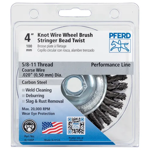 Pferd 4” Stringer Bead Wheel .020 CS Wire, 5/8-11 Thread (EDP 82186)
