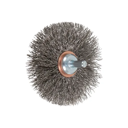 PFERD Crimped Wire Wheel Brush 3″ Dia. .014 Stainless Steel 1/4″ Shank – Box of 10 (EDP 82913)