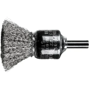 Pferd 3/4” Crimped Wire Coated Cup End Brush .006 Stainless Steel Wire, 1/4” Shank (EDP 83053)
