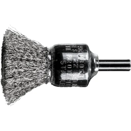 Pferd 3/4” Crimped Wire Coated Cup End Brush .006 Stainless Steel Wire, 1/4” Shank (EDP 83053)