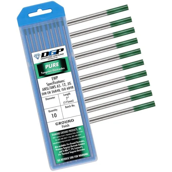 Diamond Ground Pure Tungsten Electrode PT-1/16