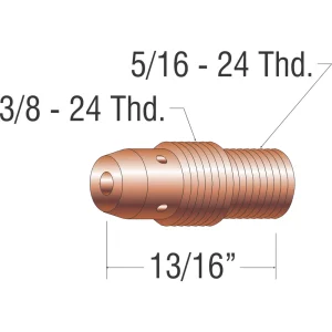PROFAX PX13N27 COLLET BODY 1/16″ 9-20-25 SERIES TIG TORCH, 5/PACK
