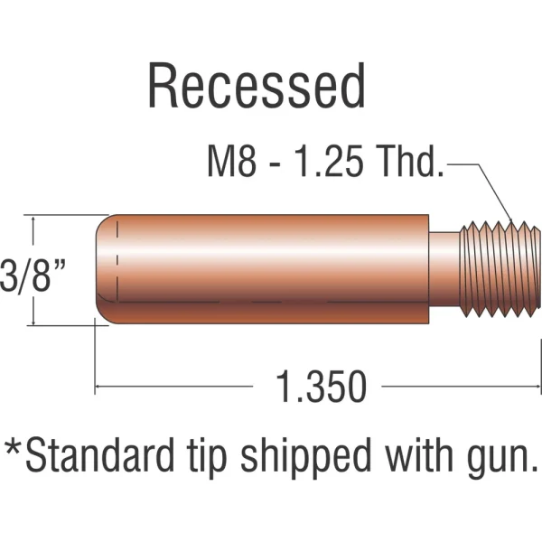 PROFAX PX17S-35 CONTACT TIP (.035″) HEAVY DUTY, 25/PACK