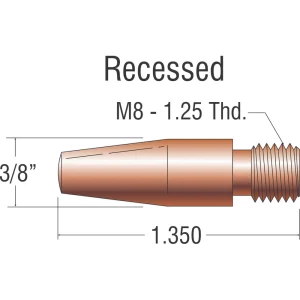 PROFAX PX17ST-35 CONTACT TIP (.035″) TAPERED HEAVY DUTY, 25/PACK